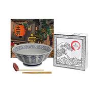 TOKYO design studio Kotobuki Blue Bol bleu et blanc Ø 21,5 cm env. 1200 ml porcelaine asiatique avec emballage cadeau, cuillère, bâtonnets et serviettes exclusives