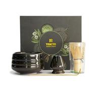 TOKYO design studio Lot de 4 pièces à matcha dans un emballage cadeau de qualité supérieure - Avec bol à matcha, fouet en bambou, cuillère en bambou et support pour fouet - Cérémonie traditionnelle du