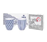 TOKYO design studio Nippon Blue, 2 Tasses dans Une boîte Cadeau décorative, Vaisselle en Porcelaine, 380ml