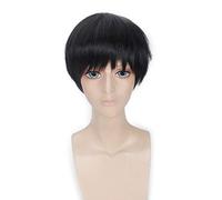 Tokyo Ghoul Ken Kaneki droite courte perruque Cosplay pour hommes résistant à la chaleur synthétique noir blanc + casquette de perruque gratuite B