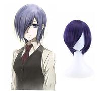 Tokyo Ghoul Kirishima Touka pour femmes et homme unisexe Cosplay perruques 35cm court droit bleu Anime perruque de cheveux synthétiques pour la fête