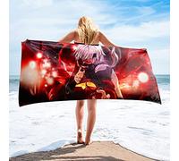 Tokyo Ghoul Serviette de plage super douce en microfibre absorbante, motif dessin animé rectangulaire, séchage rapide, pour sports de plein air, natation