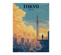 Tokyo Japan Cityscape Puzzles pour Adultes Jeux Relaxants Défi Difficile Cadeaux De Noël Et d'anniversaire 52x38cm/1000pcs