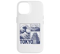 Tokyo Japan Graphic Mount Fuji Great Wave Château Traditionnel Coque pour iPhone 14