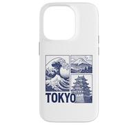 Tokyo Japan Graphic Mount Fuji Great Wave Château Traditionnel Coque pour iPhone 14 Pro