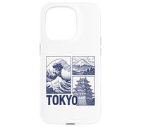 Tokyo Japan Graphic Mount Fuji Great Wave Château Traditionnel Coque pour iPhone 15 Pro