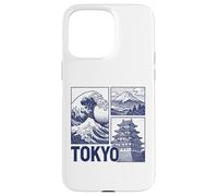 Tokyo Japan Graphic Mount Fuji Great Wave Château Traditionnel Coque pour iPhone 15 Pro Max