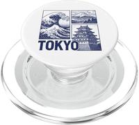 Tokyo Japan Graphic Mount Fuji Great Wave Château Traditionnel PopSockets PopGrip pour MagSafe