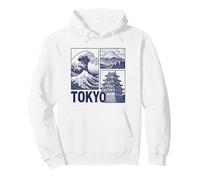 Tokyo Japan Graphic Mount Fuji Great Wave Château Traditionnel Sweat à Capuche