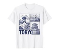 Tokyo Japan Graphic Mount Fuji Great Wave Château Traditionnel T-Shirt