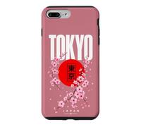Tokyo Japan Kanji Sakura Cerise Fleur Rouge Sun Cercle Coque pour iPhone 7 Plus/8 Plus