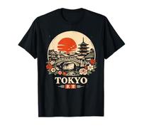 Tokyo Japan Pagoda Souvenir de Voyage Japonais rétro T-Shirt