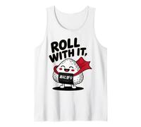 Tokyo Japan Roll Super Hero Happy Mascotte Fast Food Fun Rétro Débardeur