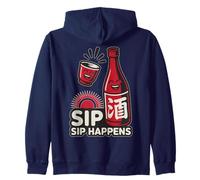 Tokyo Japan Sip Happens Sake Love Friends Good Times Rétro Sweat à Capuche