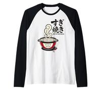Tokyo Japan Sukiyaki Hot Pot Happiness Fast Food Fun Retro Manche Raglan