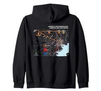 Tokyo Japan Train Suburban Line Railway - Carte d'itinéraire souvenir Sweat à Capuche