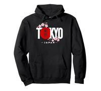Tokyo Japon Bloc Sakura Cerisier Fleurs Rouge Soleil Art Sweat à Capuche