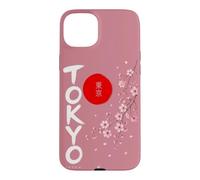 Tokyo Japon Brosserie Lettrage Sakura Cerisier Fleur Coque pour iPhone 15 Plus