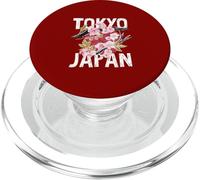 Tokyo, Japon, Cerisier Sakura en Fleur sur Le Soleil Rouge du Japon PopSockets PopGrip pour MagSafe