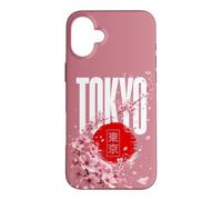 Tokyo Japon Splash Art Sakura Cerisier Fleur Rouge Soleil Coque pour iPhone 16 Plus