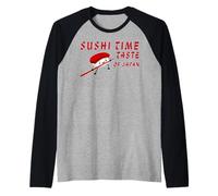 Tokyo Japon Sushi Time Superhero Mascotte Fast Food Fun Retro Manche Raglan