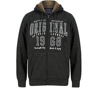 Tokyo Laundry Haut à capuche zippé pour homme avec capuche doublée en polaire, Gris foncé, S