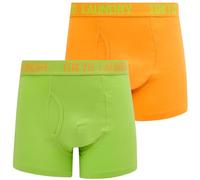 Tokyo Laundry Lot de 2 boxers pour homme, Hillside 3 - Mock Orange/vert opaline, L