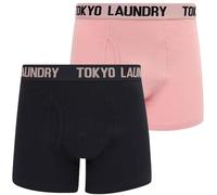Tokyo Laundry Lot de 2 boxers pour homme, Hillside 3 - Pink Nectar / Sky Captain Navy, M