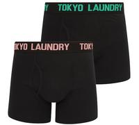 Tokyo Laundry Lot de 2 boxers pour homme, Weymouth - Mauve - Bleu, L