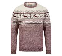 Tokyo Laundry Merry Christmas Pull de Noël en tricot pour homme Style nordique Fair Isle, Rifkin - Torsade bordeaux, XL