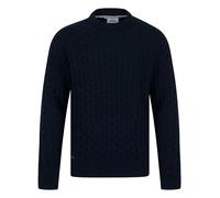 Tokyo Laundry Pull à col rond en tricot torsadé épais pour homme, encre, L