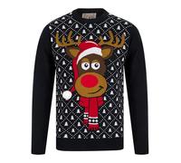 Tokyo Laundry Pull de Noël fantaisie imprimé Merry Christmas pour homme, Bonnet de Père Noël - Encre, L