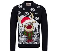 Tokyo Laundry Pull de Noël fantaisie imprimé Merry Christmas pour homme, Cerf des neiges - Encre, XL