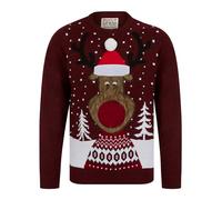 Tokyo Laundry Pull de Noël fantaisie imprimé Merry Christmas pour homme, Cerf - Rouge, L
