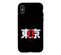 Tokyo - Mot et Drapeau Japonais Kanji Coque pour iPhone X/XS