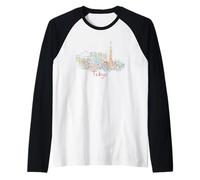 Tokyo Night Japon Souvenir de Voyage Panorama Ville Cadeau Manche Raglan