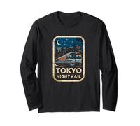 Tokyo Night Rail Japon Vintage City Train Anime Souvenir Manche Longue