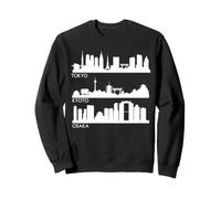 Tokyo Osaka Kyoto, Japan Cities Skyline Sweatshirt