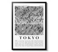 Tokyo - Poster de voyage noir et blanc - Portrait du Japon - Décoration murale moderne - Thème de la ville - Art inspiré de l'Asie - Archivage mat - A3 (encadré) - 42 x 29,7 cm