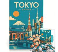 Tokyo Poster Puzzles 1000 pièces | 38x52cm Séjour à domicile Tuez le temps stimulez votre cerveau et vos mains renforcez l'amour entre les couples