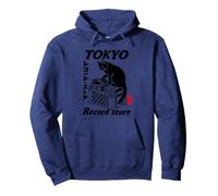 Tokyo Record Store Cat Vinyl Collector Art rétro Japonais Sweat à Capuche