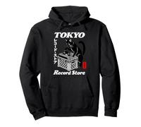 Tokyo Record Store Cat Vinyl Collector Art rétro Japonais Sweat à Capuche
