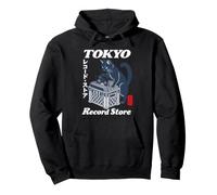 Tokyo Record Store Cat Vinyl Collector Art rétro Japonais Sweat à Capuche
