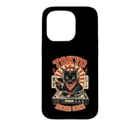 Tokyo Record Store Cat Vinyl Record Player Rock Japanese Coque pour iPhone 15 Pro