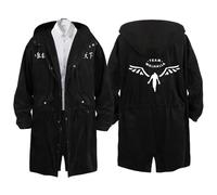 Tokyo Reven-gers Trench Coat Homme, Décontracté Trench Coat, Printemps Automne Manteau, Veste(Black 1,3XL)