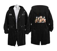 Tokyo Reven-gers Trench Coat Homme, Décontracté Trench Coat, Printemps Automne Manteau, Veste(Black 10,2XL)