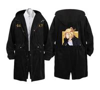 Tokyo Reven-gers Trench Coat Homme, Décontracté Trench Coat, Printemps Automne Manteau, Veste(Black 2,S)