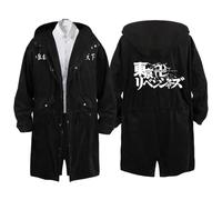 Tokyo Reven-gers Trench Coat Homme, Décontracté Trench Coat, Printemps Automne Manteau, Veste(Black 3,S)