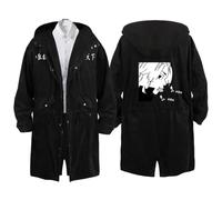 Tokyo Reven-gers Trench Coat Homme, Décontracté Trench Coat, Printemps Automne Manteau, Veste(Black 4,S)