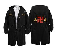 Tokyo Reven-gers Trench Coat Homme, Décontracté Trench Coat, Printemps Automne Manteau, Veste(Black 5,L)